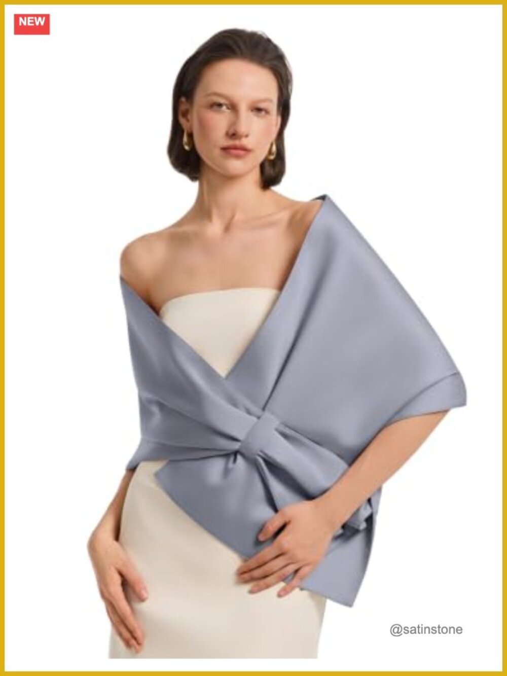 Satin Pull-Through Shawl Wrap for Wedding Evening Dress